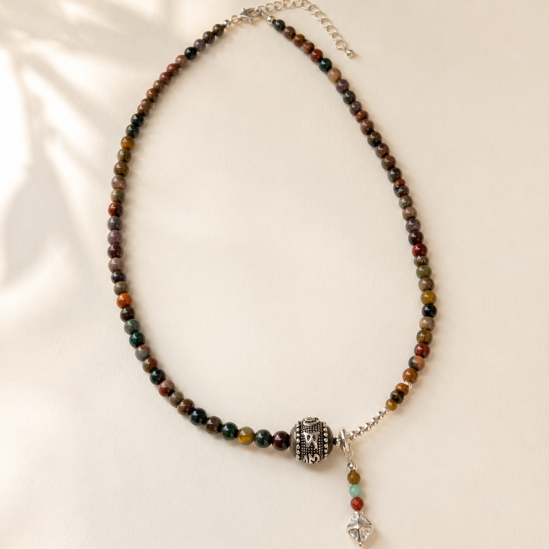 Terra Pietersite Sterling Silver Pendant Necklace full product view by La Tiera