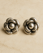 Sterling Silver Floral Vintage Earrings full product view by La Tiera