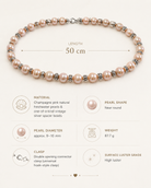 Aurora Champagne Freshwater Pearl Necklace size and material guide