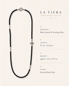 Black Spinel Sterling Silver Cross Necklace size and material guide