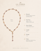 Celeste Baroque Freshwater Pearl Lariat Necklace size and material guide