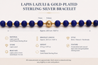 Lapis Lazuli Gold Beaded Statement Bracelet size and material guide