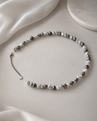 Luna Gray Baroque Shell Pearl Necklace full product view by La Tiera