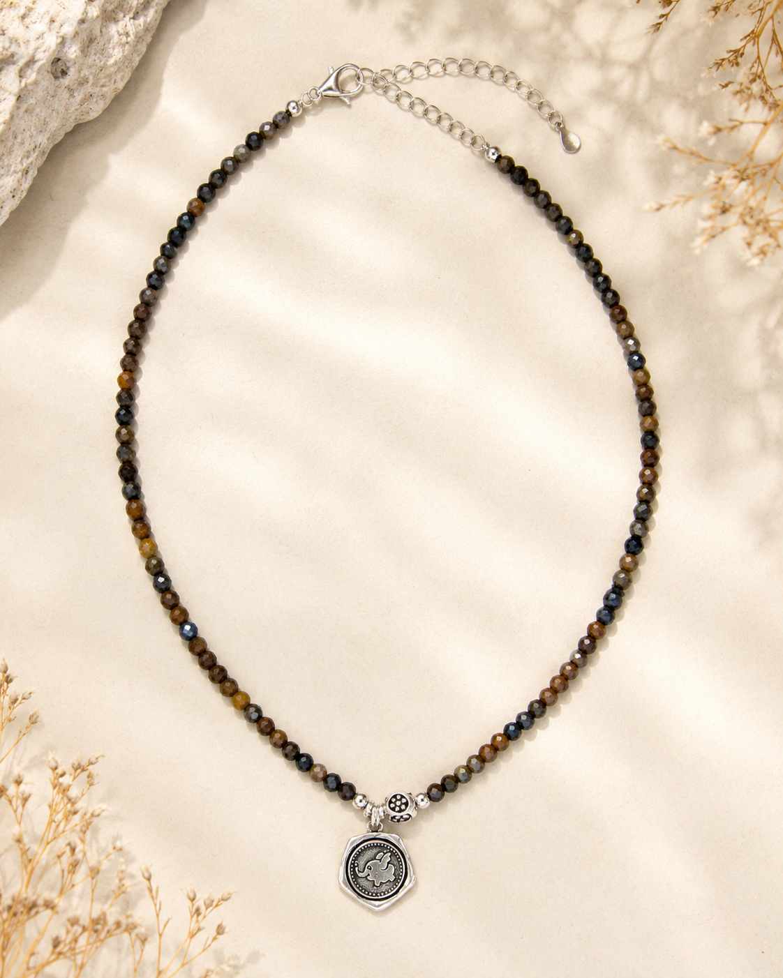 Sahara Pietersite Sterling Silver Pendant Necklace full product view by La Tiera