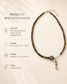 Terra Pietersite Sterling Silver Pendant Necklace size and material guide